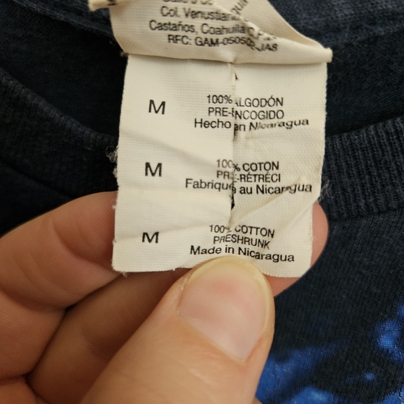 Vintage Wolf Shirt Blue Graphic Tee Short Sleeve Moon Howling Crew Neck Men's M - Picture 5 of 7